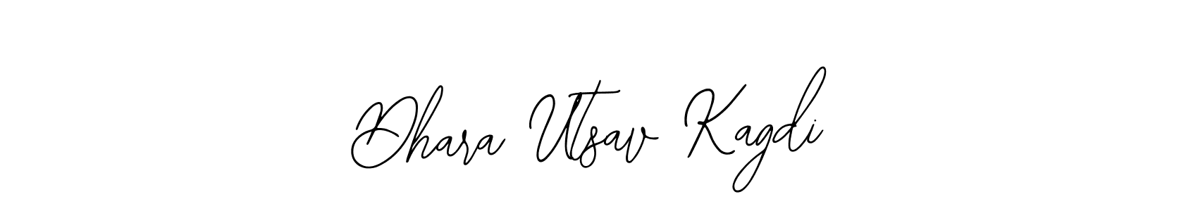 How to make Dhara Utsav Kagdi name signature. Use Bearetta-2O07w style for creating short signs online. This is the latest handwritten sign. Dhara Utsav Kagdi signature style 12 images and pictures png