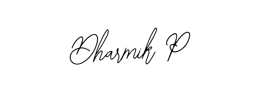 if you are searching for the best signature style for your name Dharmik P. so please give up your signature search. here we have designed multiple signature styles  using Bearetta-2O07w. Dharmik P signature style 12 images and pictures png