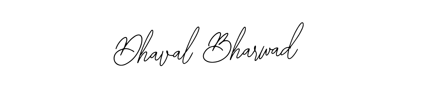 How to make Dhaval Bharwad name signature. Use Bearetta-2O07w style for creating short signs online. This is the latest handwritten sign. Dhaval Bharwad signature style 12 images and pictures png