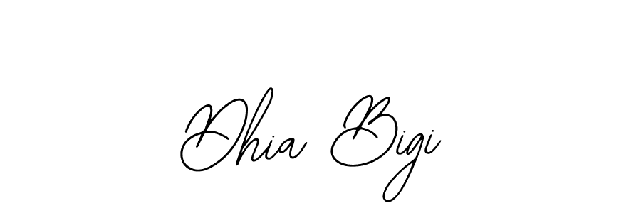 How to make Dhia Bigi name signature. Use Bearetta-2O07w style for creating short signs online. This is the latest handwritten sign. Dhia Bigi signature style 12 images and pictures png