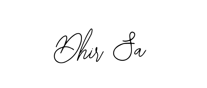 The best way (Bearetta-2O07w) to make a short signature is to pick only two or three words in your name. The name Dhir Sa include a total of six letters. For converting this name. Dhir Sa signature style 12 images and pictures png