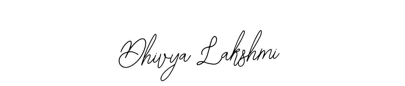 How to make Dhivya Lakshmi name signature. Use Bearetta-2O07w style for creating short signs online. This is the latest handwritten sign. Dhivya Lakshmi signature style 12 images and pictures png