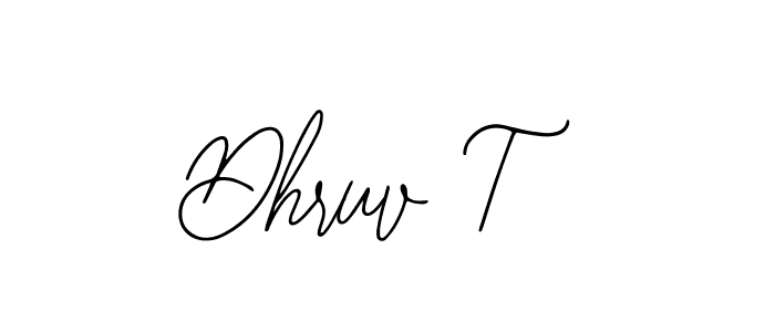 if you are searching for the best signature style for your name Dhruv T. so please give up your signature search. here we have designed multiple signature styles  using Bearetta-2O07w. Dhruv T signature style 12 images and pictures png