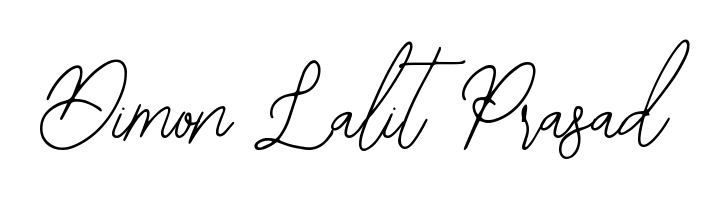 A timeless handwritten aesthetic for Dimon Lalit Prasad. The Bearetta-2O07w font gives your signature a handcrafted feel with natural curves. Dimon Lalit Prasad signature style 12 images and pictures png