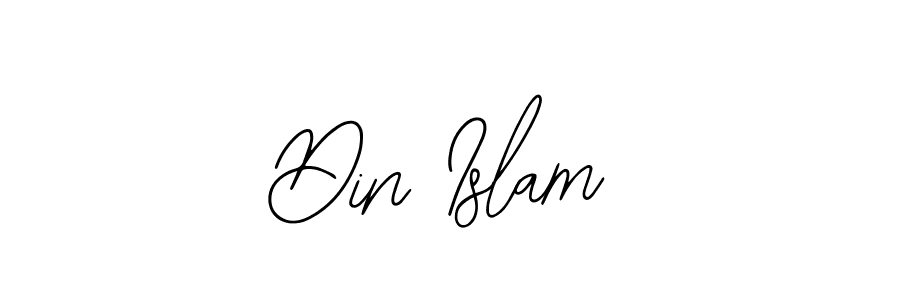 Use a signature maker to create a handwritten signature online. With this signature software, you can design (Bearetta-2O07w) your own signature for name Din Islam. Din Islam signature style 12 images and pictures png