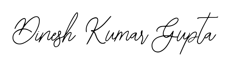 A sleek calligraphic signature for name Dinesh Kumar Gupta utilizing Bearetta-2O07w styling. Great for adding personal signatures to photos and art. Dinesh Kumar Gupta signature style 12 images and pictures png
