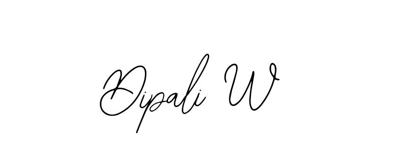 How to make Dipali W name signature. Use Bearetta-2O07w style for creating short signs online. This is the latest handwritten sign. Dipali W signature style 12 images and pictures png