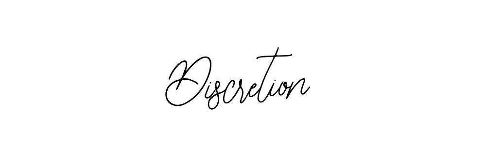 Use a signature maker to create a handwritten signature online. With this signature software, you can design (Bearetta-2O07w) your own signature for name Discretion. Discretion signature style 12 images and pictures png