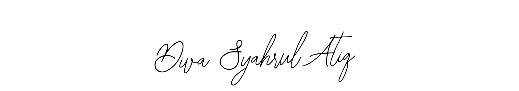 Design your own signature with our free online signature maker. With this signature software, you can create a handwritten (Bearetta-2O07w) signature for name Diva Syahrul Atiq. Diva Syahrul Atiq signature style 12 images and pictures png