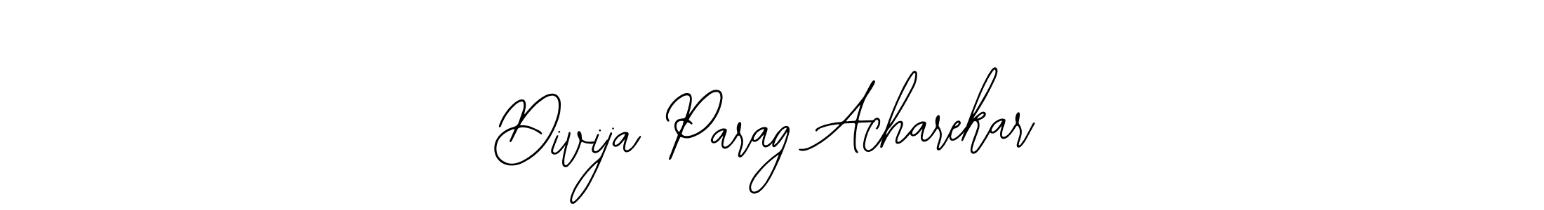 The best way (Bearetta-2O07w) to make a short signature is to pick only two or three words in your name. The name Divija Parag Acharekar include a total of six letters. For converting this name. Divija Parag Acharekar signature style 12 images and pictures png