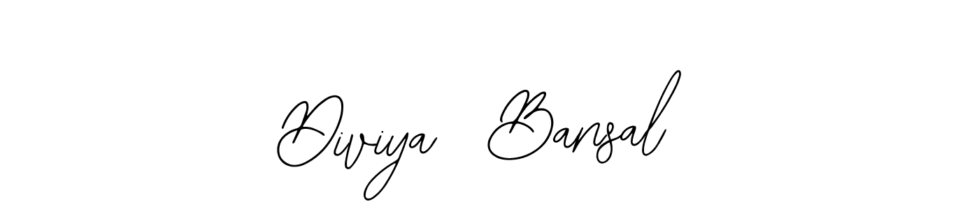 The best way (Bearetta-2O07w) to make a short signature is to pick only two or three words in your name. The name Diviya  Bansal include a total of six letters. For converting this name. Diviya  Bansal signature style 12 images and pictures png