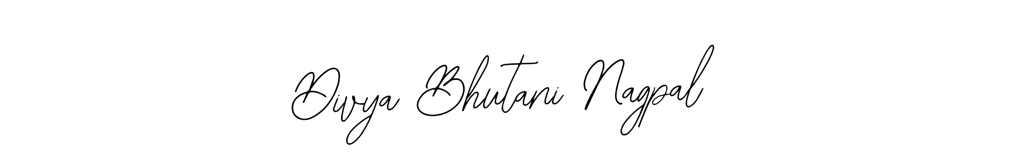 You can use this online signature creator to create a handwritten signature for the name Divya Bhutani Nagpal. This is the best online autograph maker. Divya Bhutani Nagpal signature style 12 images and pictures png