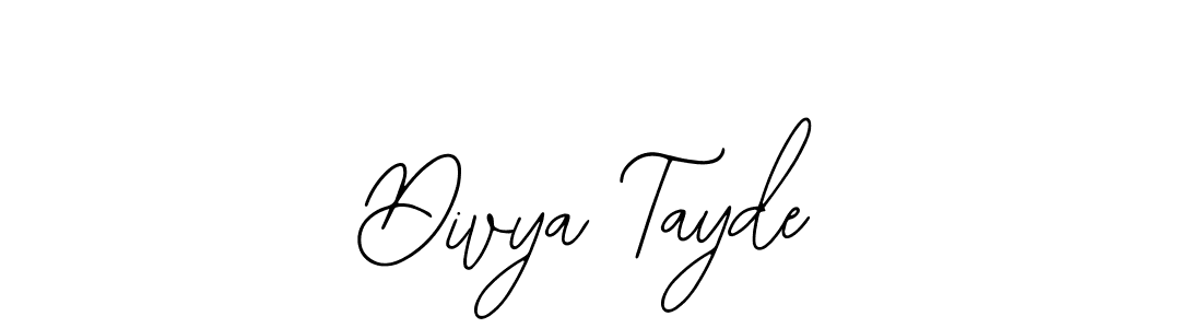 Also You can easily find your signature by using the search form. We will create Divya Tayde name handwritten signature images for you free of cost using Bearetta-2O07w sign style. Divya Tayde signature style 12 images and pictures png