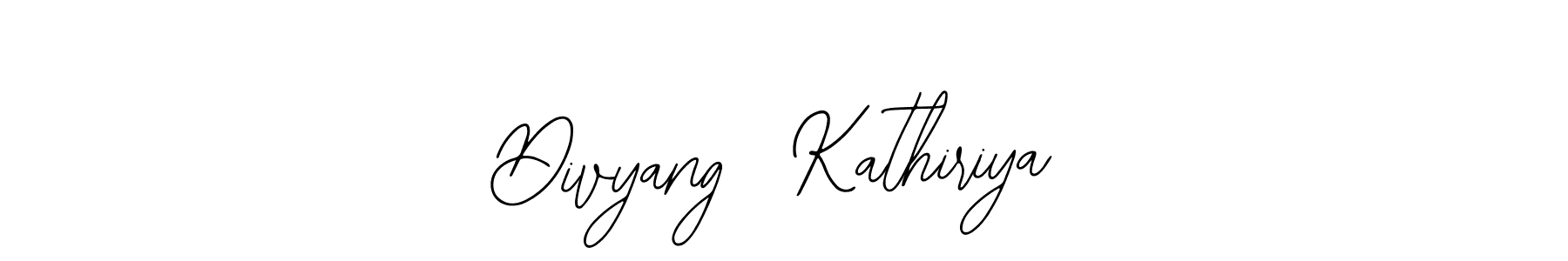 Design your own signature with our free online signature maker. With this signature software, you can create a handwritten (Bearetta-2O07w) signature for name Divyang  Kathiriya. Divyang  Kathiriya signature style 12 images and pictures png