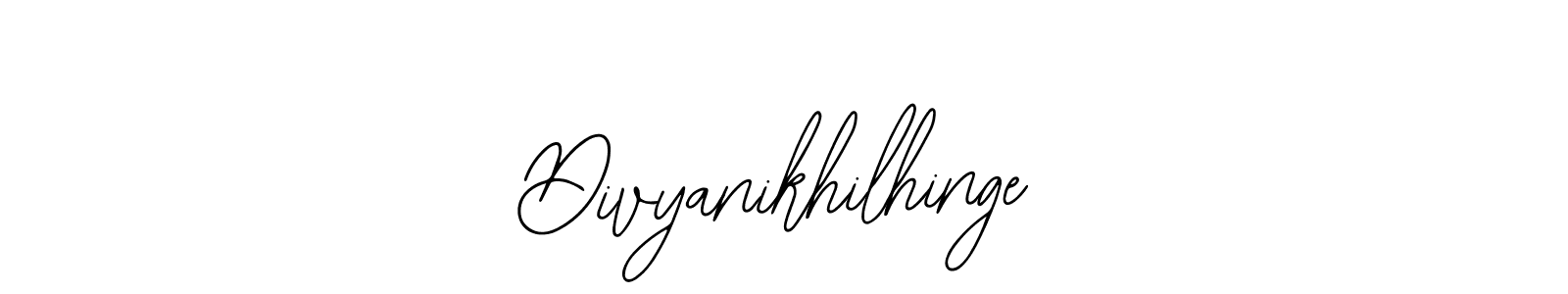 How to make Divyanikhilhinge name signature. Use Bearetta-2O07w style for creating short signs online. This is the latest handwritten sign. Divyanikhilhinge signature style 12 images and pictures png