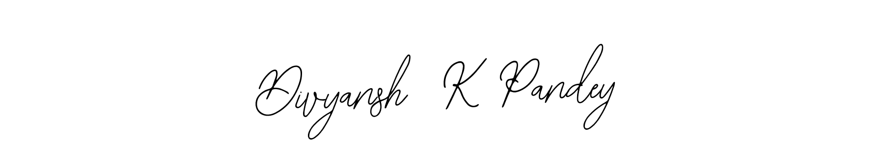 You should practise on your own different ways (Bearetta-2O07w) to write your name (Divyansh  K Pandey) in signature. don't let someone else do it for you. Divyansh  K Pandey signature style 12 images and pictures png