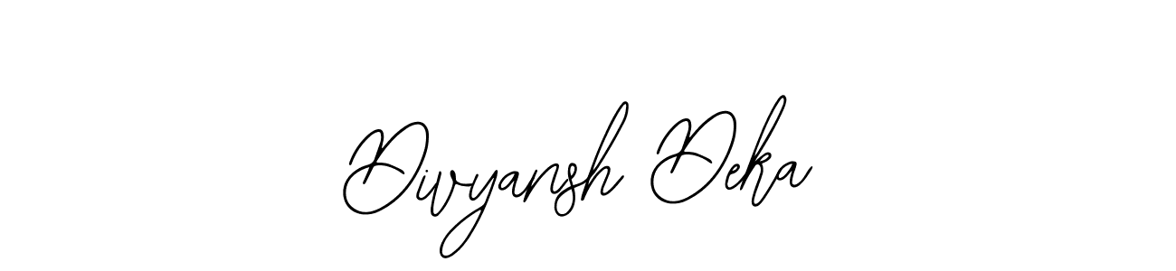 How to make Divyansh Deka name signature. Use Bearetta-2O07w style for creating short signs online. This is the latest handwritten sign. Divyansh Deka signature style 12 images and pictures png