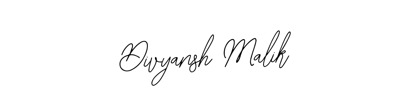 You should practise on your own different ways (Bearetta-2O07w) to write your name (Divyansh Malik) in signature. don't let someone else do it for you. Divyansh Malik signature style 12 images and pictures png