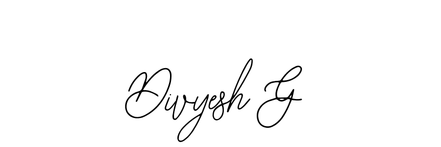 How to make Divyesh G name signature. Use Bearetta-2O07w style for creating short signs online. This is the latest handwritten sign. Divyesh G signature style 12 images and pictures png