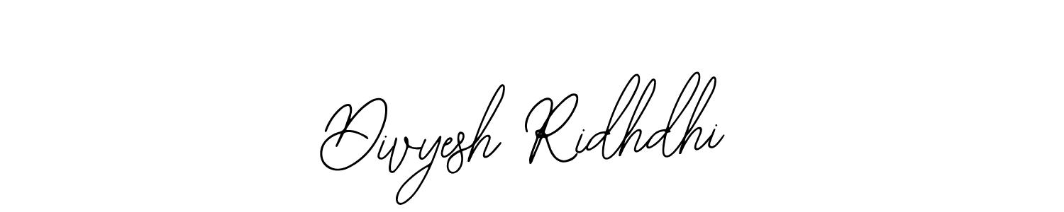 How to make Divyesh Ridhdhi name signature. Use Bearetta-2O07w style for creating short signs online. This is the latest handwritten sign. Divyesh Ridhdhi signature style 12 images and pictures png