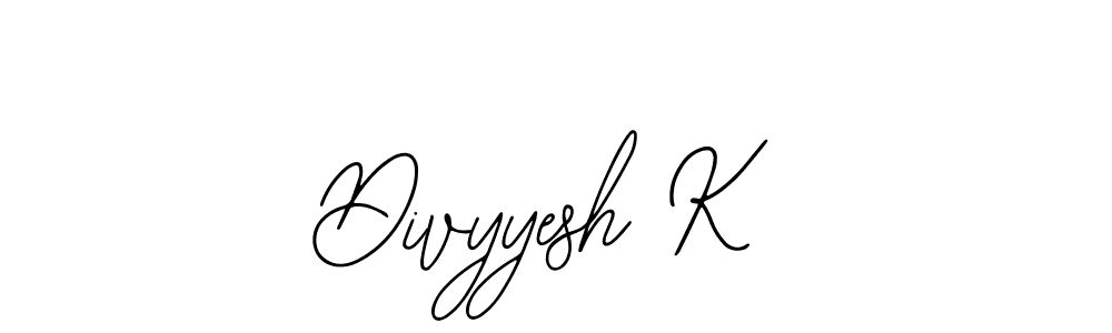 How to make Divyyesh K name signature. Use Bearetta-2O07w style for creating short signs online. This is the latest handwritten sign. Divyyesh K signature style 12 images and pictures png