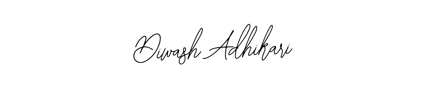 How to make Diwash Adhikari name signature. Use Bearetta-2O07w style for creating short signs online. This is the latest handwritten sign. Diwash Adhikari signature style 12 images and pictures png