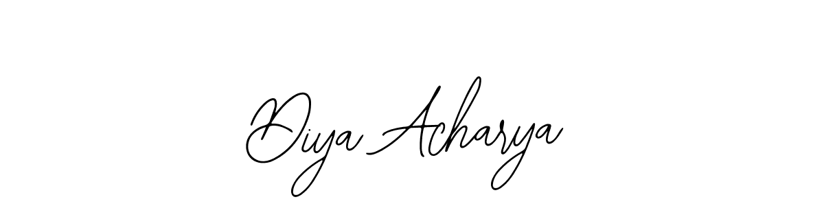You should practise on your own different ways (Bearetta-2O07w) to write your name (Diya Acharya) in signature. don't let someone else do it for you. Diya Acharya signature style 12 images and pictures png