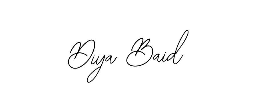 Bearetta-2O07w is a professional signature style that is perfect for those who want to add a touch of class to their signature. It is also a great choice for those who want to make their signature more unique. Get Diya Baid name to fancy signature for free. Diya Baid signature style 12 images and pictures png