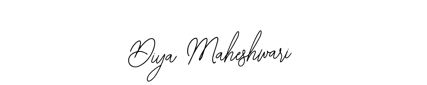 You should practise on your own different ways (Bearetta-2O07w) to write your name (Diya Maheshwari) in signature. don't let someone else do it for you. Diya Maheshwari signature style 12 images and pictures png