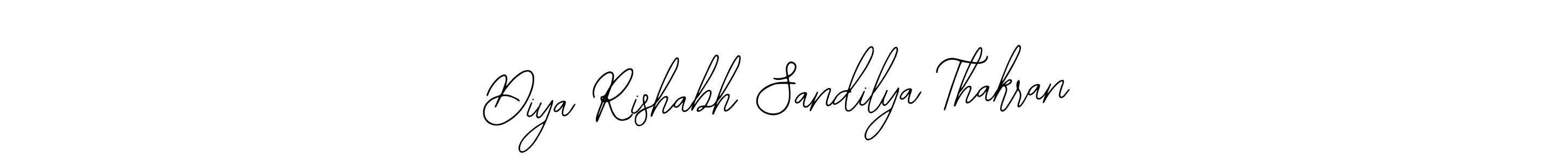 How to make Diya Rishabh Sandilya Thakran name signature. Use Bearetta-2O07w style for creating short signs online. This is the latest handwritten sign. Diya Rishabh Sandilya Thakran signature style 12 images and pictures png