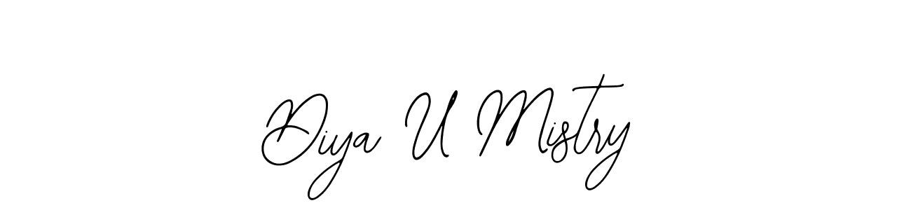 if you are searching for the best signature style for your name Diya U Mistry. so please give up your signature search. here we have designed multiple signature styles  using Bearetta-2O07w. Diya U Mistry signature style 12 images and pictures png