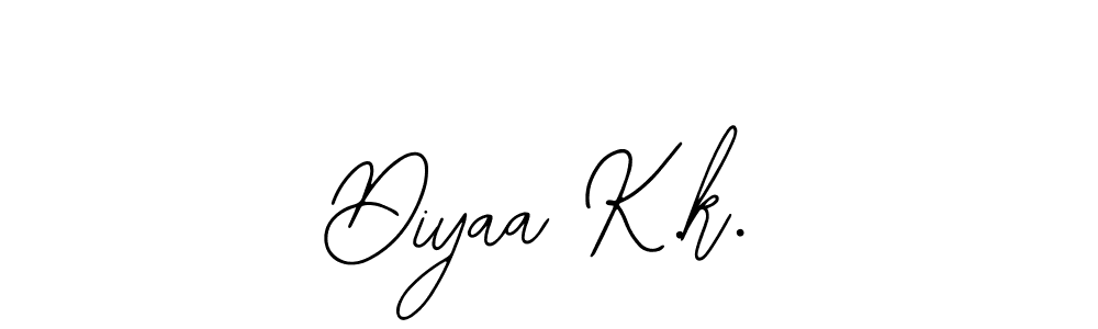 Use a signature maker to create a handwritten signature online. With this signature software, you can design (Bearetta-2O07w) your own signature for name Diyaa K.k.. Diyaa K.k. signature style 12 images and pictures png