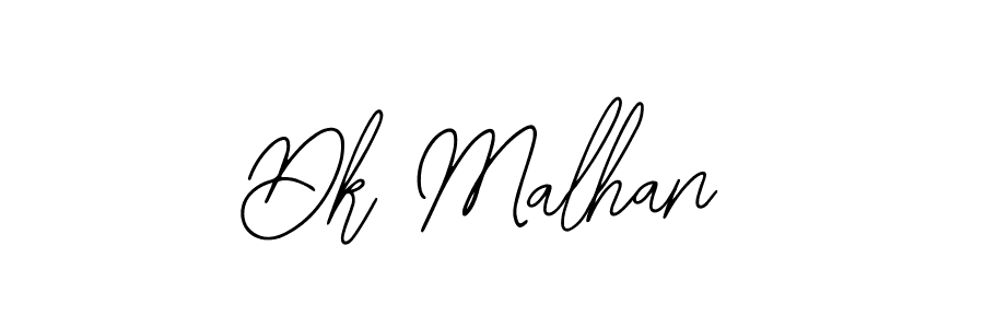 How to make Dk Malhan name signature. Use Bearetta-2O07w style for creating short signs online. This is the latest handwritten sign. Dk Malhan signature style 12 images and pictures png