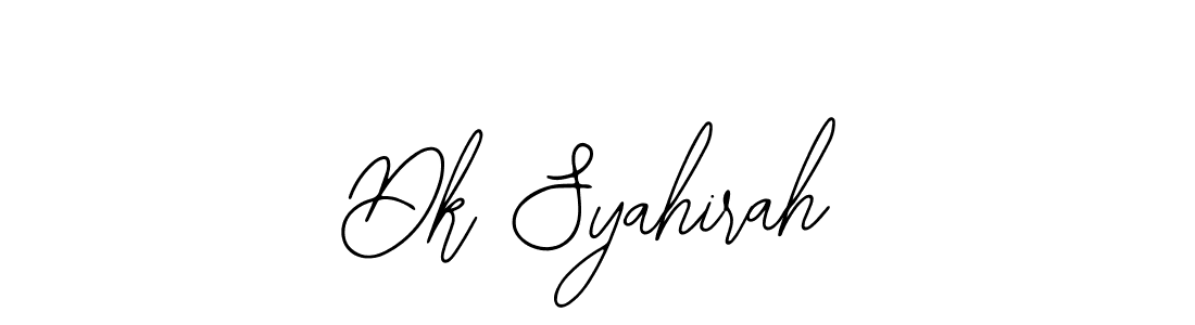 How to make Dk Syahirah name signature. Use Bearetta-2O07w style for creating short signs online. This is the latest handwritten sign. Dk Syahirah signature style 12 images and pictures png