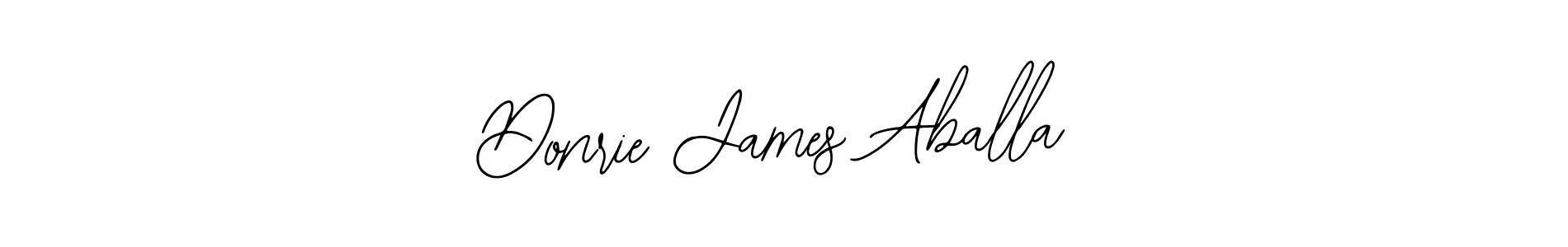 How to make Donrie James Aballa name signature. Use Bearetta-2O07w style for creating short signs online. This is the latest handwritten sign. Donrie James Aballa signature style 12 images and pictures png