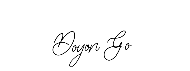 How to make Doyon Go name signature. Use Bearetta-2O07w style for creating short signs online. This is the latest handwritten sign. Doyon Go signature style 12 images and pictures png
