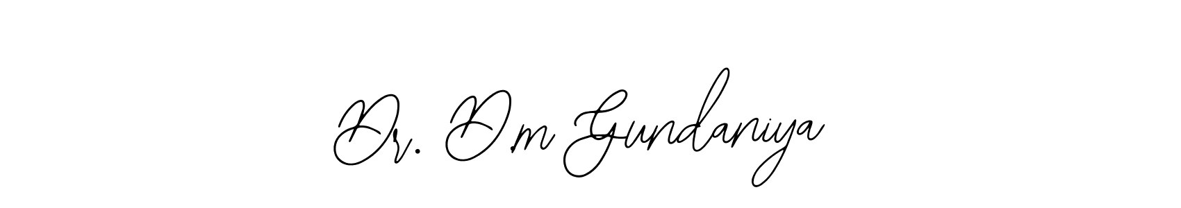 Use a signature maker to create a handwritten signature online. With this signature software, you can design (Bearetta-2O07w) your own signature for name Dr. D.m Gundaniya. Dr. D.m Gundaniya signature style 12 images and pictures png