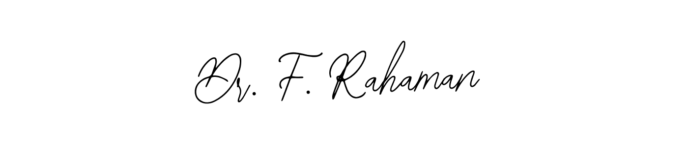 if you are searching for the best signature style for your name Dr. F. Rahaman. so please give up your signature search. here we have designed multiple signature styles  using Bearetta-2O07w. Dr. F. Rahaman signature style 12 images and pictures png