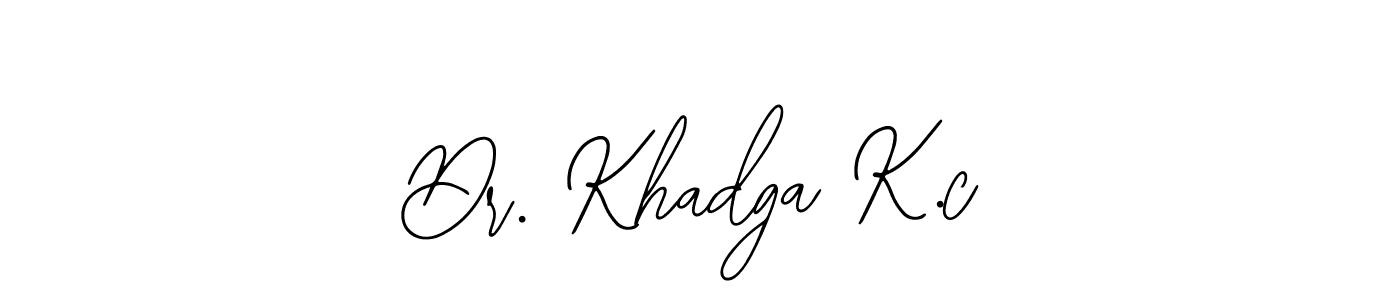 You should practise on your own different ways (Bearetta-2O07w) to write your name (Dr. Khadga K.c) in signature. don't let someone else do it for you. Dr. Khadga K.c signature style 12 images and pictures png
