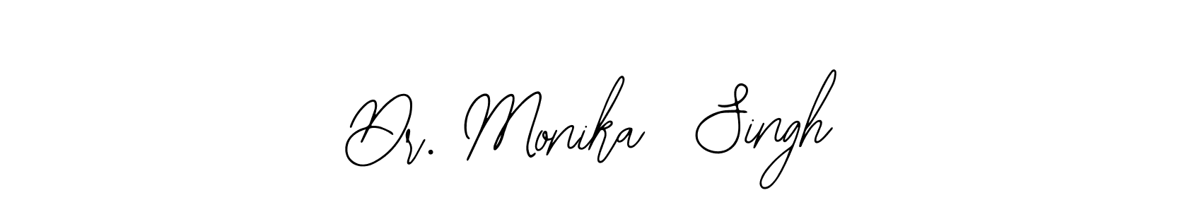 The best way (Bearetta-2O07w) to make a short signature is to pick only two or three words in your name. The name Dr. Monika  Singh include a total of six letters. For converting this name. Dr. Monika  Singh signature style 12 images and pictures png