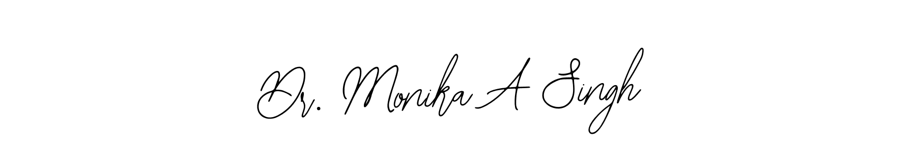if you are searching for the best signature style for your name Dr. Monika A Singh. so please give up your signature search. here we have designed multiple signature styles  using Bearetta-2O07w. Dr. Monika A Singh signature style 12 images and pictures png