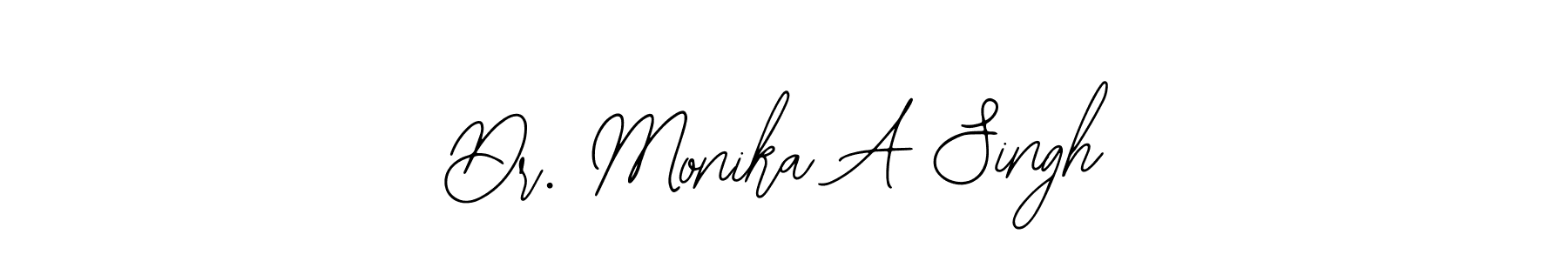 if you are searching for the best signature style for your name Dr. Monika A Singh. so please give up your signature search. here we have designed multiple signature styles  using Bearetta-2O07w. Dr. Monika A Singh signature style 12 images and pictures png