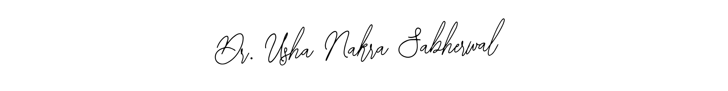 You should practise on your own different ways (Bearetta-2O07w) to write your name (Dr. Usha Nakra Sabherwal) in signature. don't let someone else do it for you. Dr. Usha Nakra Sabherwal signature style 12 images and pictures png