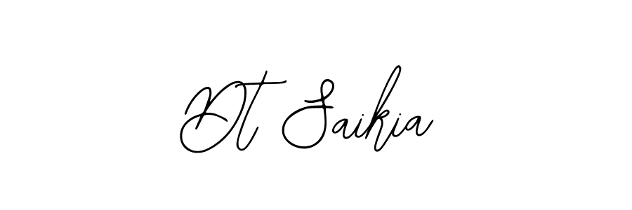 How to make Dt Saikia name signature. Use Bearetta-2O07w style for creating short signs online. This is the latest handwritten sign. Dt Saikia signature style 12 images and pictures png