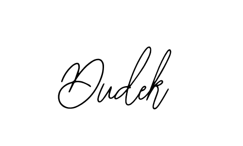 Use a signature maker to create a handwritten signature online. With this signature software, you can design (Bearetta-2O07w) your own signature for name Dudek. Dudek signature style 12 images and pictures png
