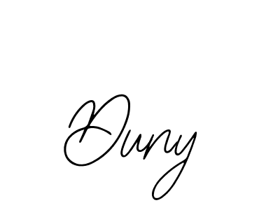 How to make Duny name signature. Use Bearetta-2O07w style for creating short signs online. This is the latest handwritten sign. Duny signature style 12 images and pictures png