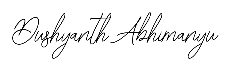 Make a beautiful signature design for name Dushyanth Abhimanyu. With this signature (Bearetta-2O07w) style, you can create a handwritten signature for free. Dushyanth Abhimanyu signature style 12 images and pictures png