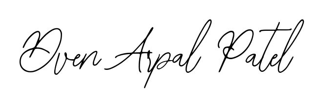 Personalize your online presence with Dven Arpal Patel signature rendered in elegant Bearetta-2O07w font. Great for website footers and blogs. Dven Arpal Patel signature style 12 images and pictures png