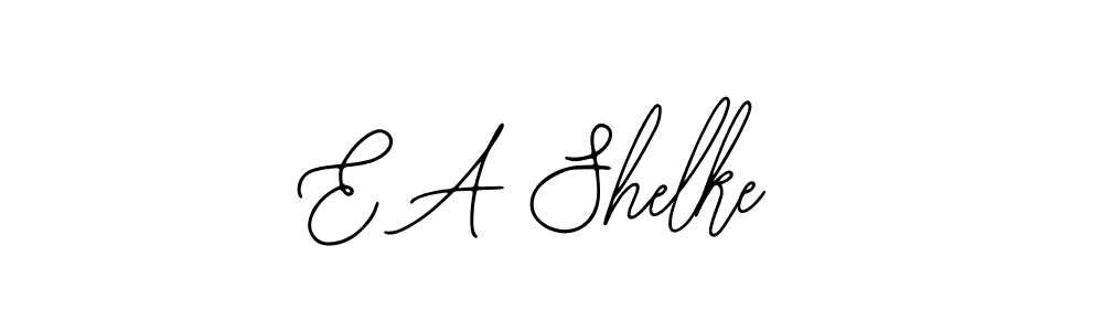 How to make E A Shelke name signature. Use Bearetta-2O07w style for creating short signs online. This is the latest handwritten sign. E A Shelke signature style 12 images and pictures png