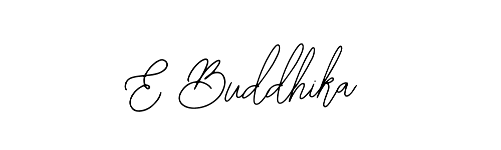 How to make E Buddhika name signature. Use Bearetta-2O07w style for creating short signs online. This is the latest handwritten sign. E Buddhika signature style 12 images and pictures png